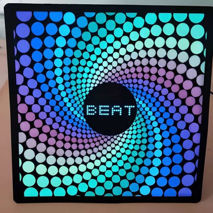 Beat spiral equalizer rainbow el panel design lit up fully