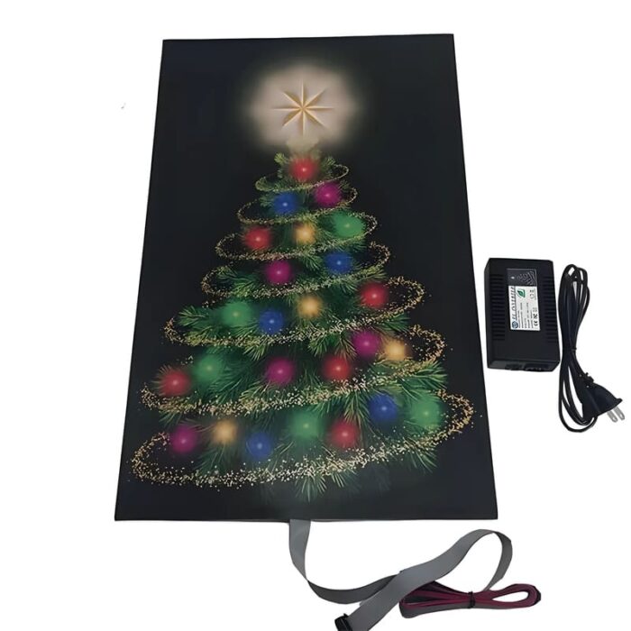 Print of el poster not turned on Christmas tree and plug inverter
