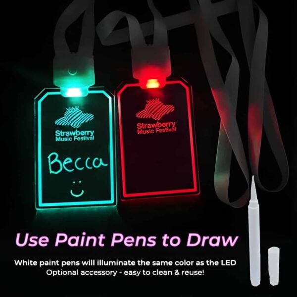 paint pens used on custom led id badges