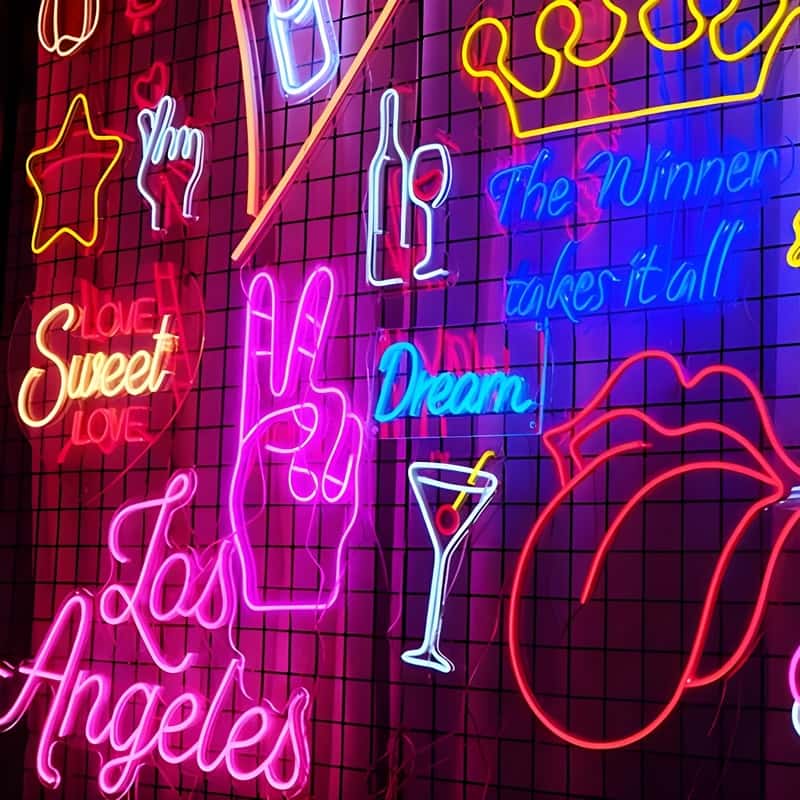 collection of cool neon signs for bar