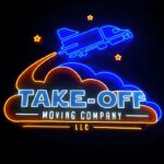 Take off moving company neon glowing light up sign