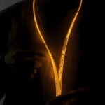 Happy New Year Laser Engraved Custom LED Lanyard for special events hanging on persons neck