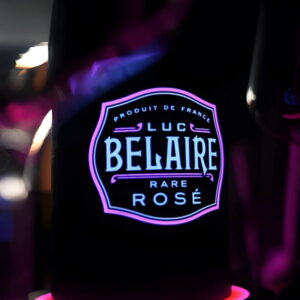 Illuminated EL Panel for wine bottle lighting up in dark club