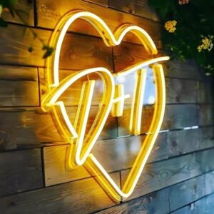 Initials heart LED neon custom sign