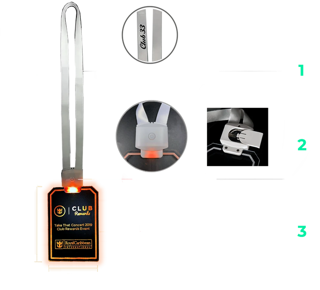Diagram of acrylic LED ID badges