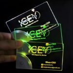 Light Up LED Business cards with bright logo shining