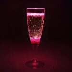 Pink LED Champagne glass lighting up hot pink