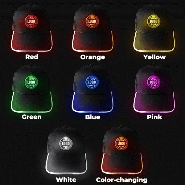 LED light colors available for Lighted Hats