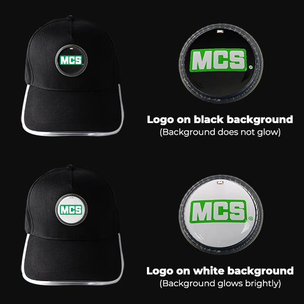 LED light up hats printing options