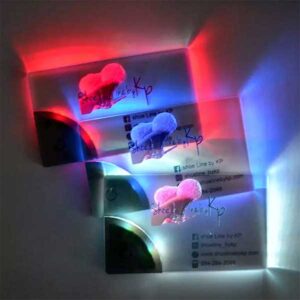 Super bright LED lighted custom business cards for unique promo