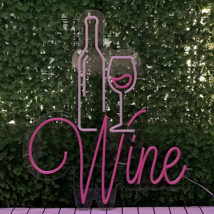 Wine neon sign decoration off