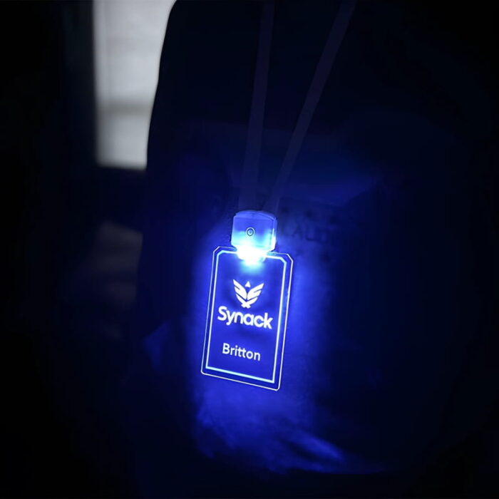 blue-light-up-acrylic-engraved-ID-Badge-lanyard
