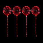 red light up balloons with battery pack and sticks