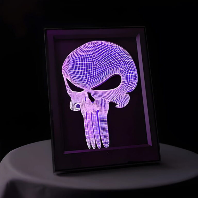 Custom engraved acrylic edge lit photo frame
