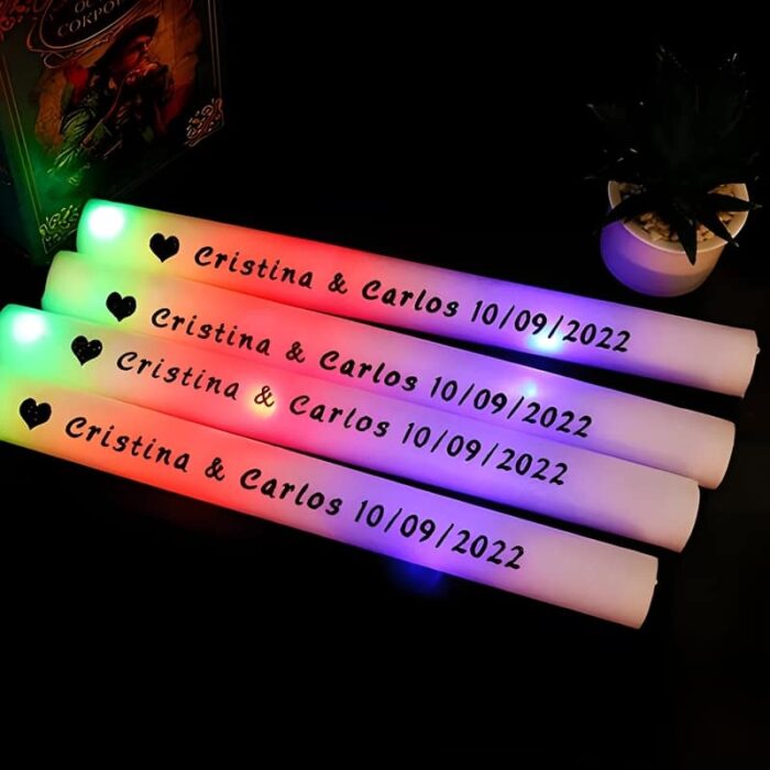 color-changing LED foam sticks customized for wedding party favor