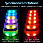 Synchronized lighting color options for RGB silicone bracelets