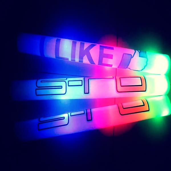 color changing light up foam sticks with custom logo