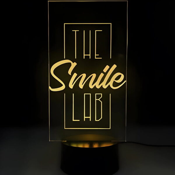 The Smile Lab custom LED display sign stand