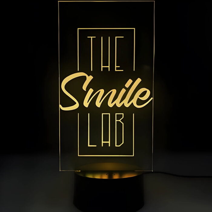 The Smile Lab custom LED display sign stand