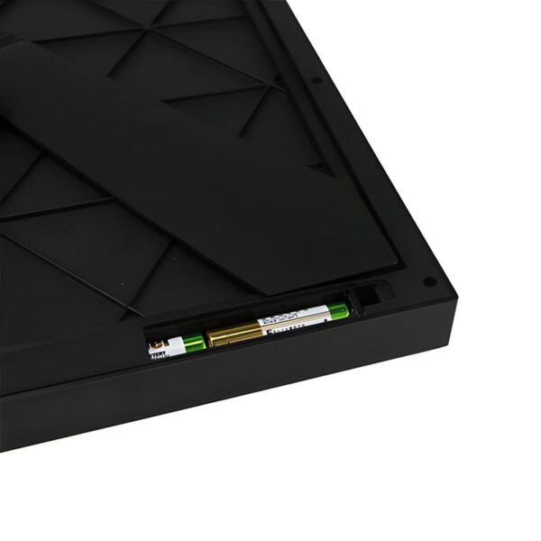 2 AA batteries inserted into a glowing acrylic LED frame