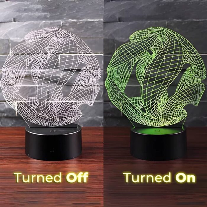 Side by side comparison of LED acrylic sign off and on