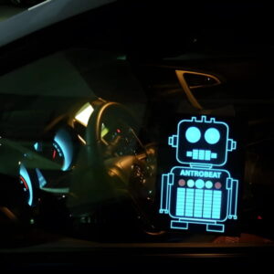EL Panel Car Sticker showing a Robot