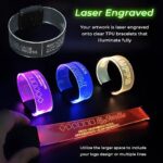 Laser engraved XL wristbands with multiple lines of text
