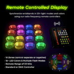 Remote controlled display used for LED wristbands to separate in various zones and light modes