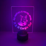 Red & blue acrylic light up table lamp with personalized design