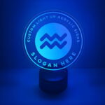 Personalized portable light up table sign in dual colors battery powered