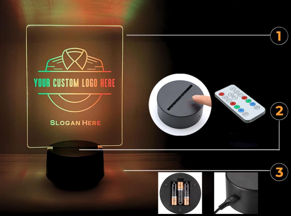 a diagram illustrating a dual multi-color LED acrylic sign