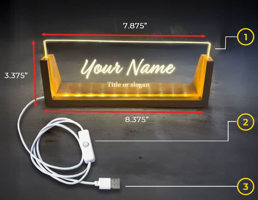 Diagram of how a customized LED name plaque works
