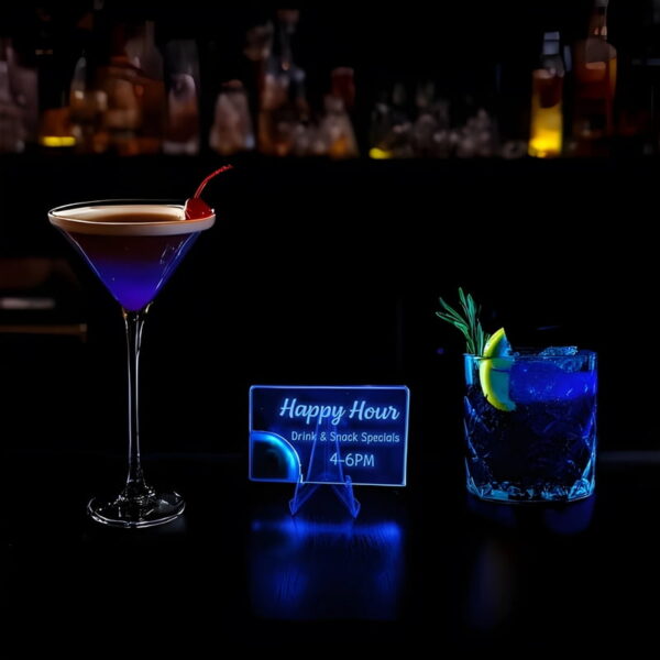 Happy Hour Light up card display for bar