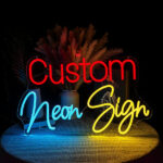 Custom Neon Sign lighting up in different LED colors
