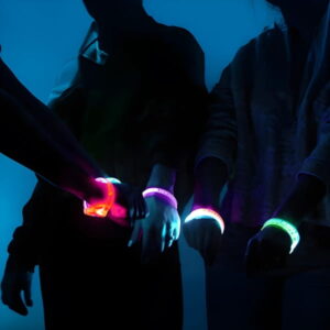 LED Bracelets On Wrists Multicolor