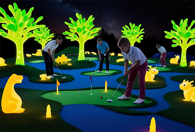 “glow minigolf”