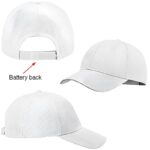 Diagram of a white fiber optic glowing hat with no lights on